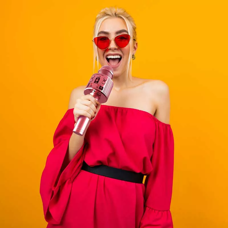 Children's karaoke microphone - rose gold