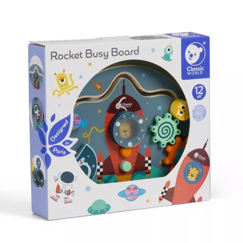 Interactive wooden children's toy - Space Rocket