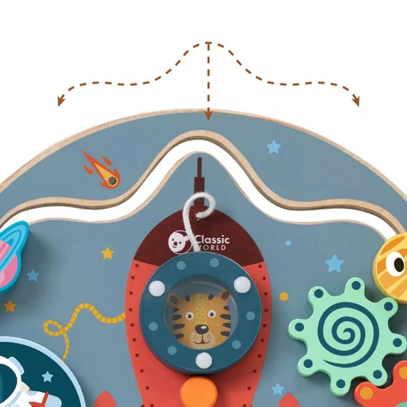 Interactive wooden children's toy - Space Rocket