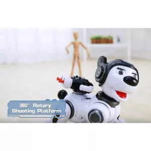 Interactive police dog - robot with a black helmet