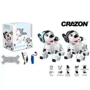 Interactive police dog - robot with a blue helmet