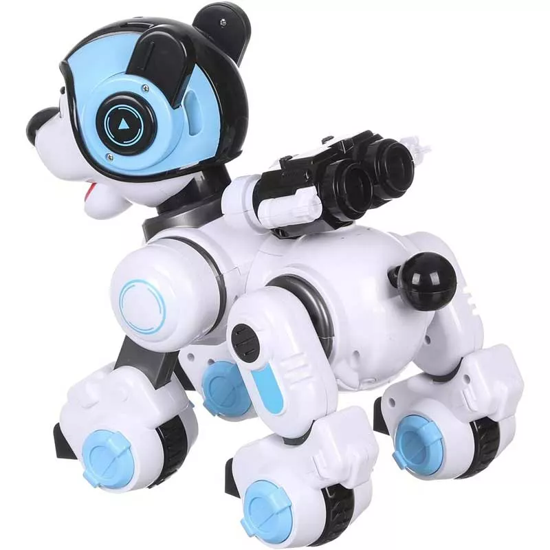 Interactive police dog - robot with a blue helmet