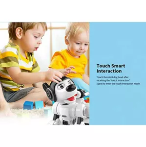 Interactive police dog - robot with a blue helmet
