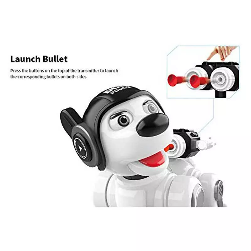 Interactive police dog - robot with a blue helmet
