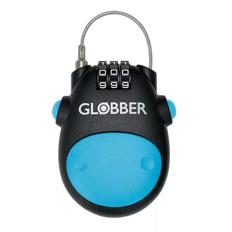 Globber padlock for scooters and bikes - a combination of blue and black color