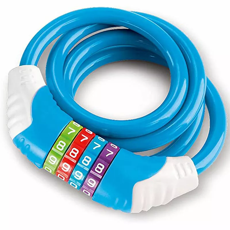 Bicycle lock with code from the KS series, blue