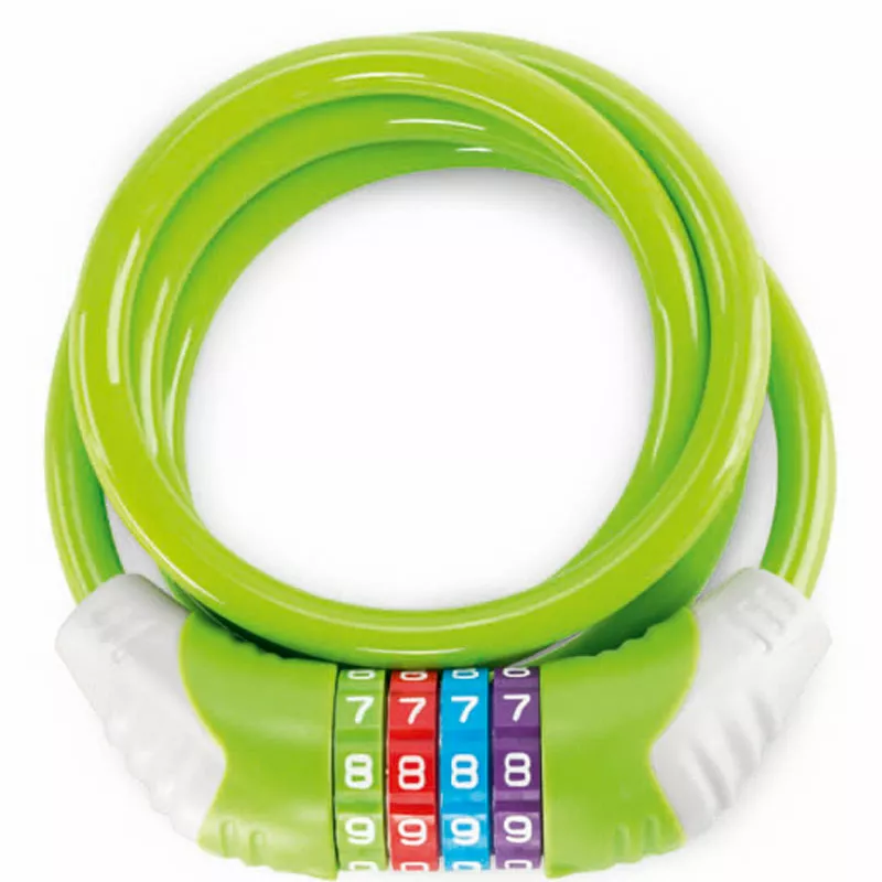 Bicycle lock with combination code from the KS series, green