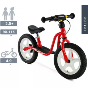 Balance bike with brake and stand Puky LR 1L BR - red