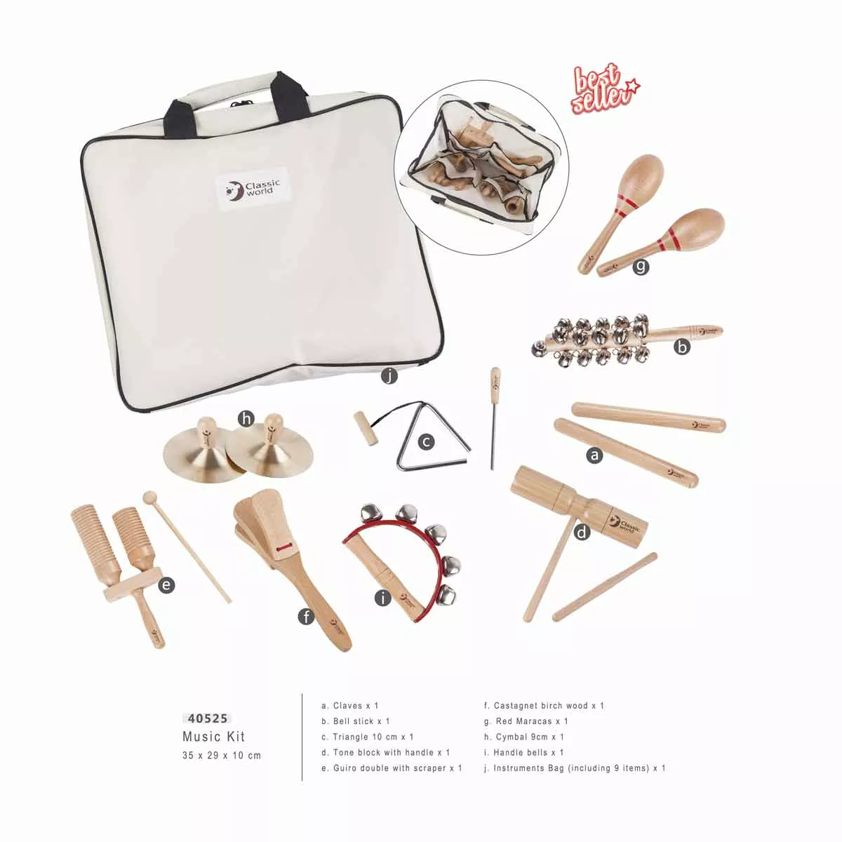 Set of musical instruments for children's education