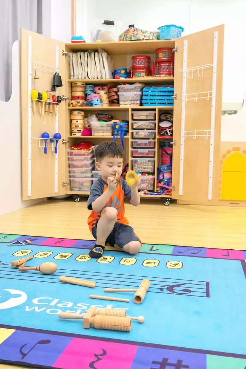 Set of musical instruments for children's education