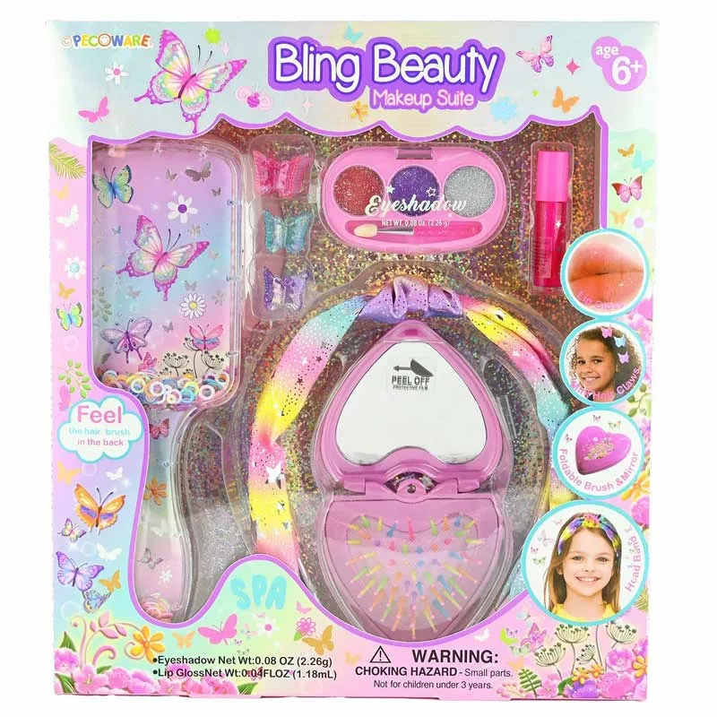 Cosmetic set for makeup and hairstyle with accessories, for children, 8 pieces