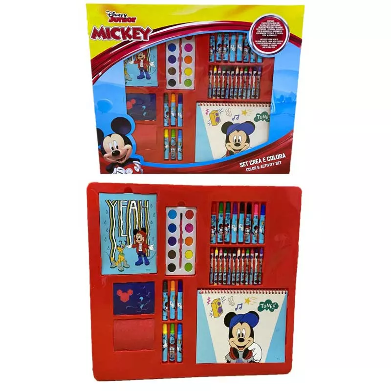 "Mickey Mouse" suitcase with drawing set for kids - 35 pieces