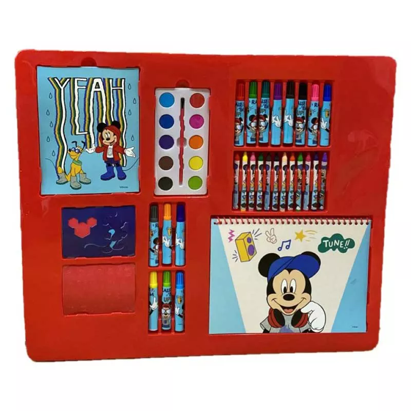 "Mickey Mouse" suitcase with drawing set for kids - 35 pieces