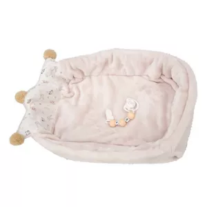 Doll-baby Adai with carrying basket in beige - 40 cm