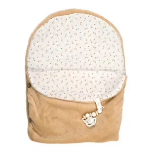 Doll baby Alexandra with a sleeping bag in beige - 40 cm