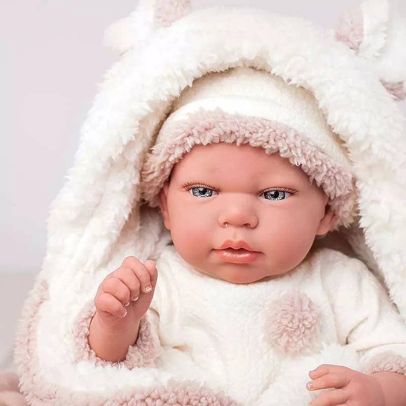 Doll baby Anna with a plush blanket and accessories, real weight - 40 cm