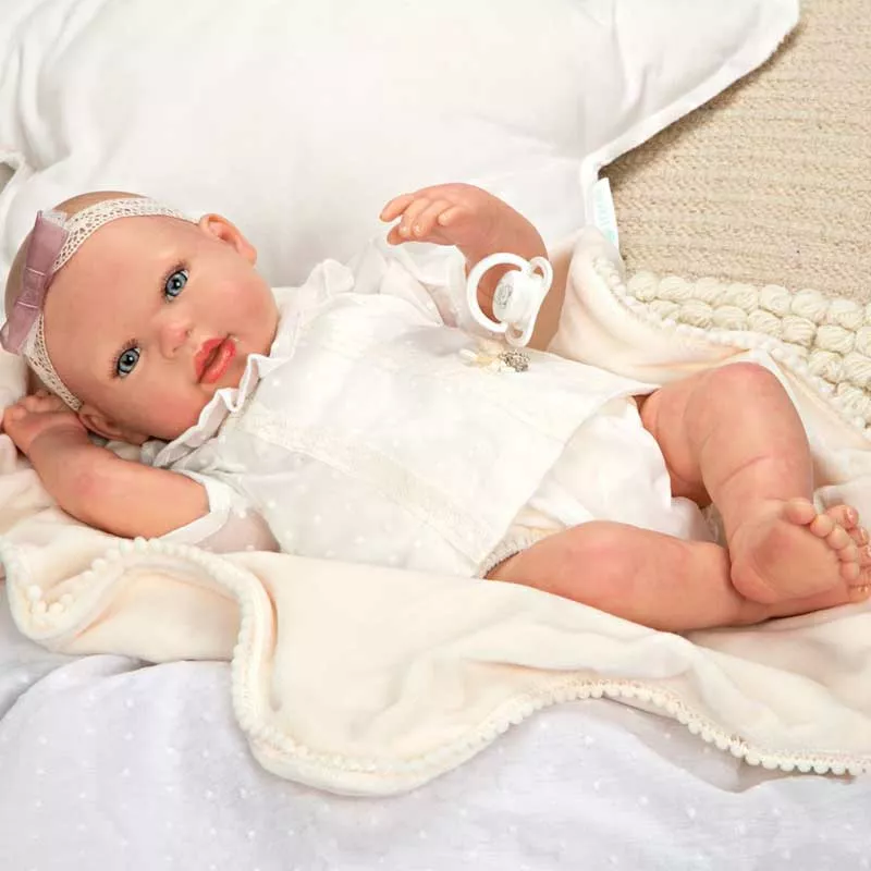Doll-baby Dahlia with hair ribbon and accessories - 45 cm