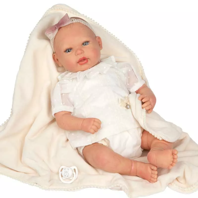 Doll-baby Dahlia with hair ribbon and accessories - 45 cm