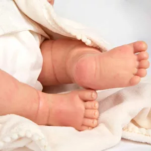 Doll-baby Dahlia with hair ribbon and accessories - 45 cm