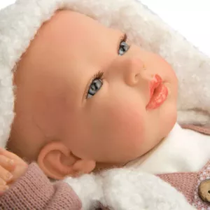 Doll baby Jade with a pink knitted costume and diaper, realistic weight - 40 cm