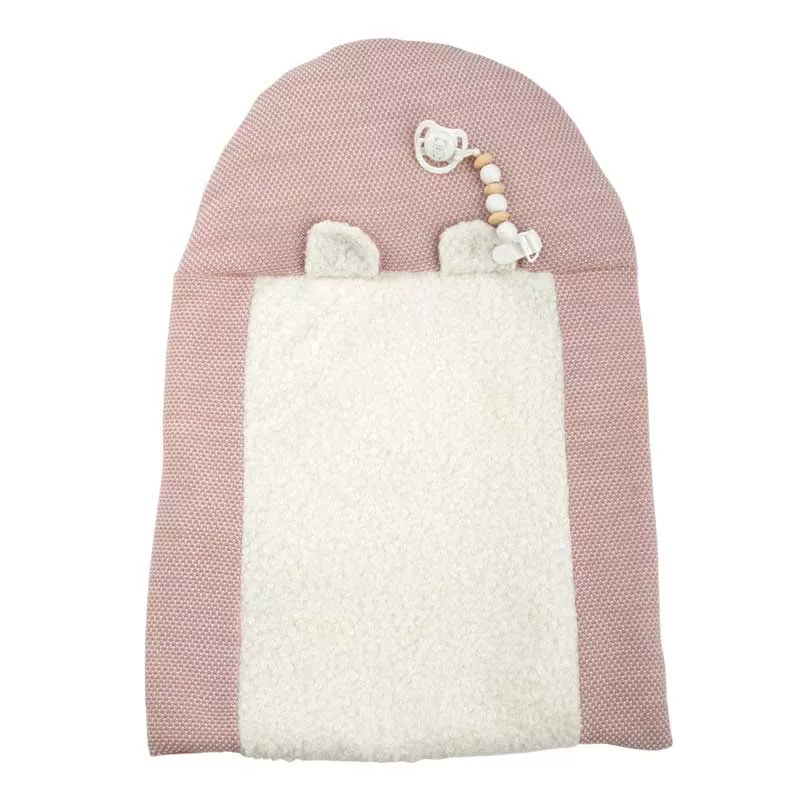 Doll baby Jade with a pink knitted costume and diaper, realistic weight - 40 cm