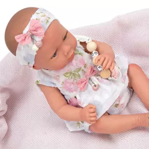 Doll-baby Inna with pink blanket and accessories - 38 cm