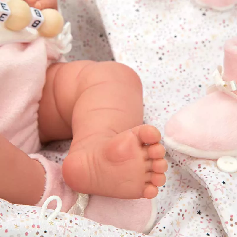 Doll baby Macarena with closed eyes and accessories - 45 cm