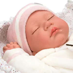 Doll baby Macarena with closed eyes and accessories - 45 cm