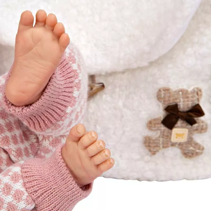 Doll-baby Manuela with white bag and pillow - 40 cm