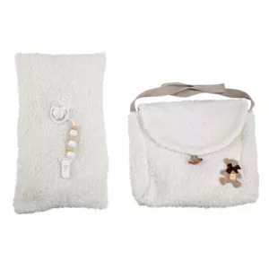Doll-baby Manuela with white bag and pillow - 40 cm