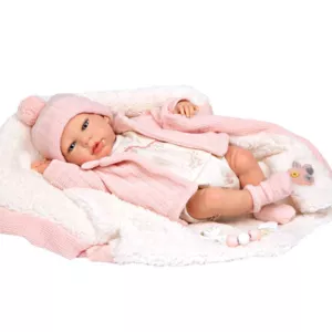Doll-baby Marta with a soft pink blanket - 40 cm