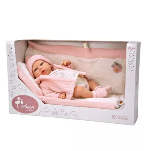 Doll-baby Marta with a soft pink blanket - 40 cm