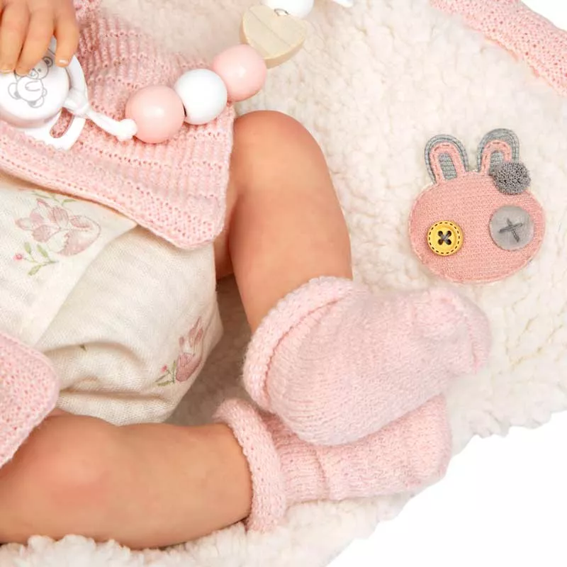 Doll-baby Marta with a soft pink blanket - 40 cm