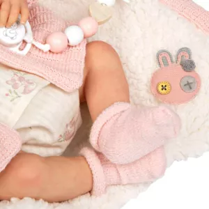 Doll-baby Marta with a soft pink blanket - 40 cm