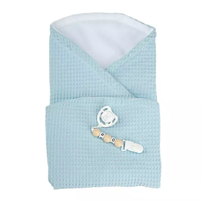 Doll Baby Paolo with blue blanket and accessories - 40 cm.