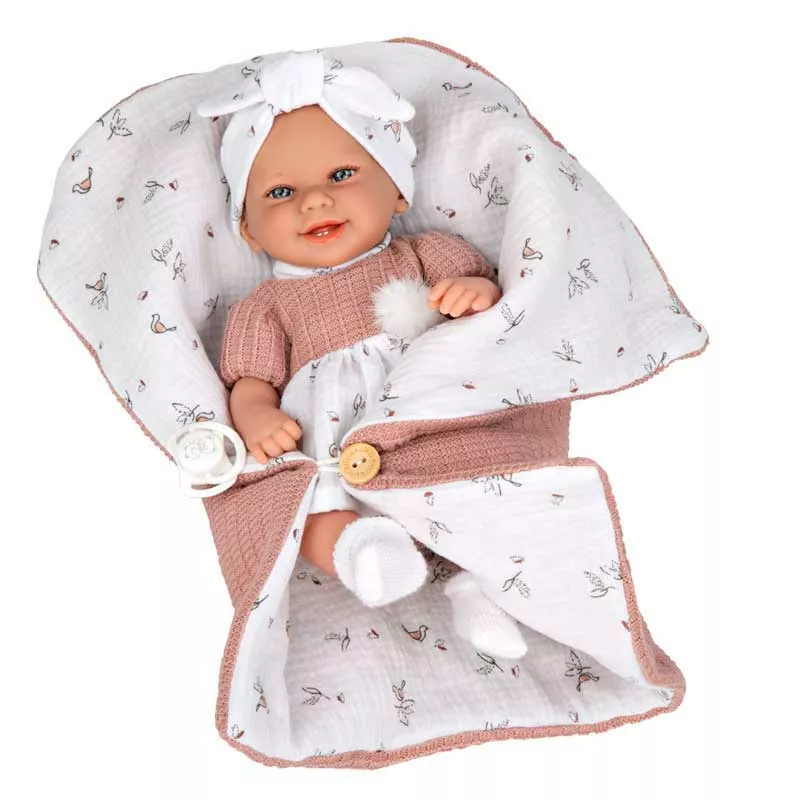 Doll-baby Rosa with a sleeping bag in pink - 33 cm