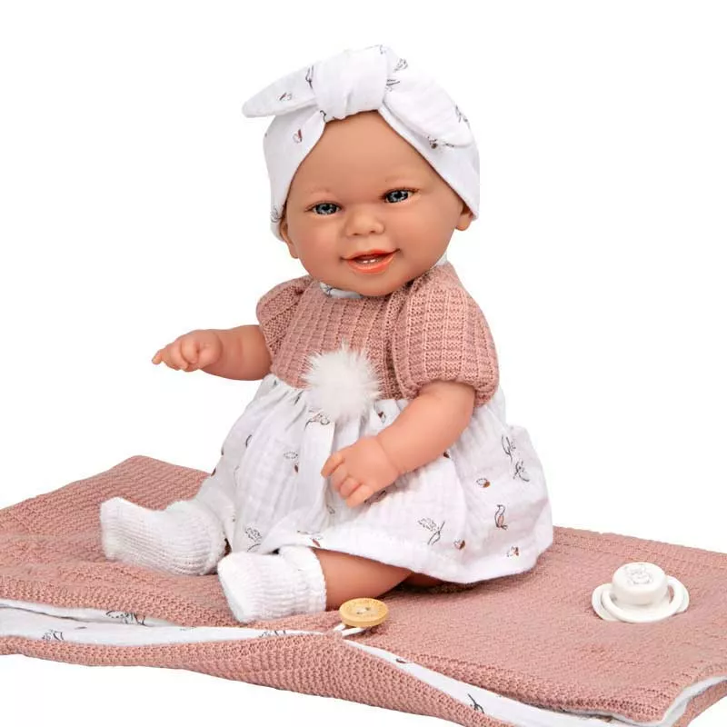 Doll-baby Rosa with a sleeping bag in pink - 33 cm
