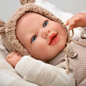 Doll-baby Ruben in a beige bear costume, actual weight - 45 cm