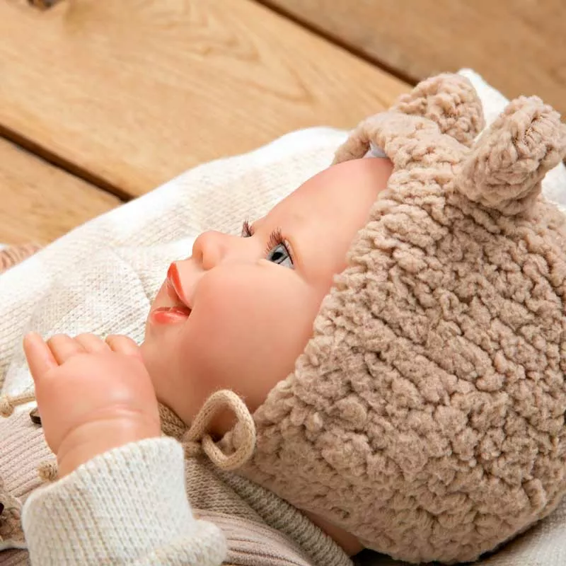 Doll-baby Ruben in a beige bear costume, actual weight - 45 cm