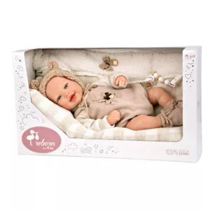Doll-baby Ruben in a beige bear costume, actual weight - 45 cm