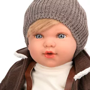 Irio doll with leather jacket and jeans, producing 14 different sounds - 45 cm