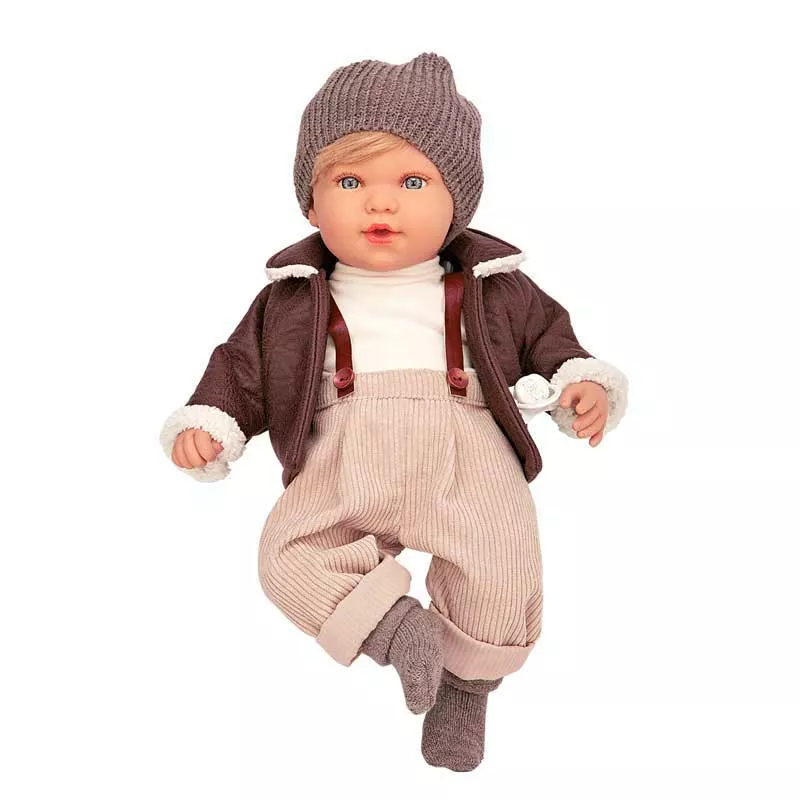 Irio doll with leather jacket and jeans, producing 14 different sounds - 45 cm