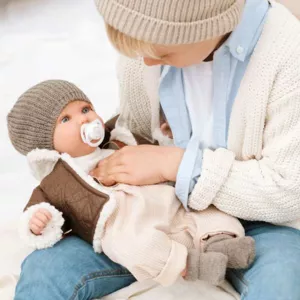 Irio doll with leather jacket and jeans, producing 14 different sounds - 45 cm