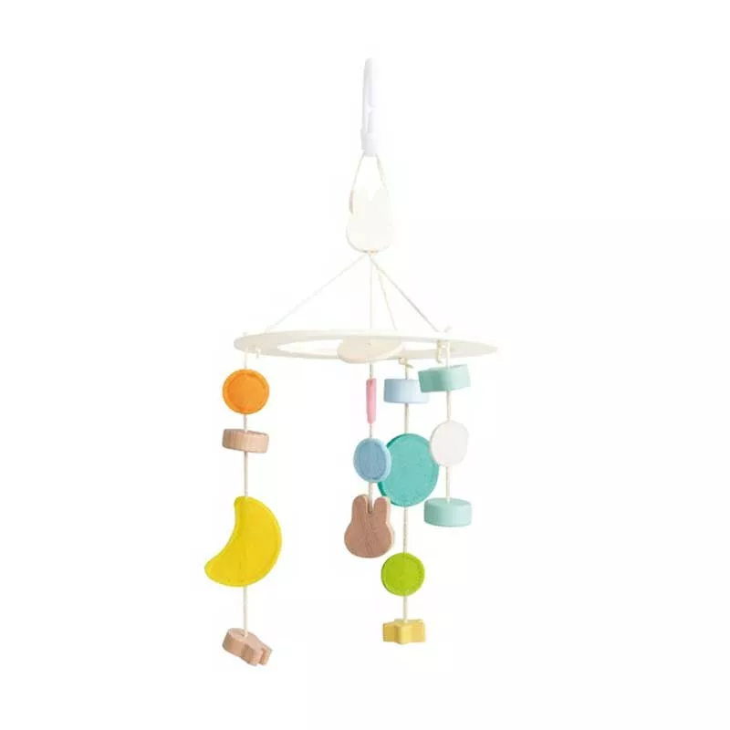 Box of wooden toys for babies 0-6 months