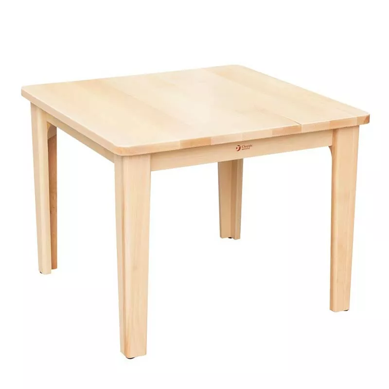 Small square wooden table for a children's center