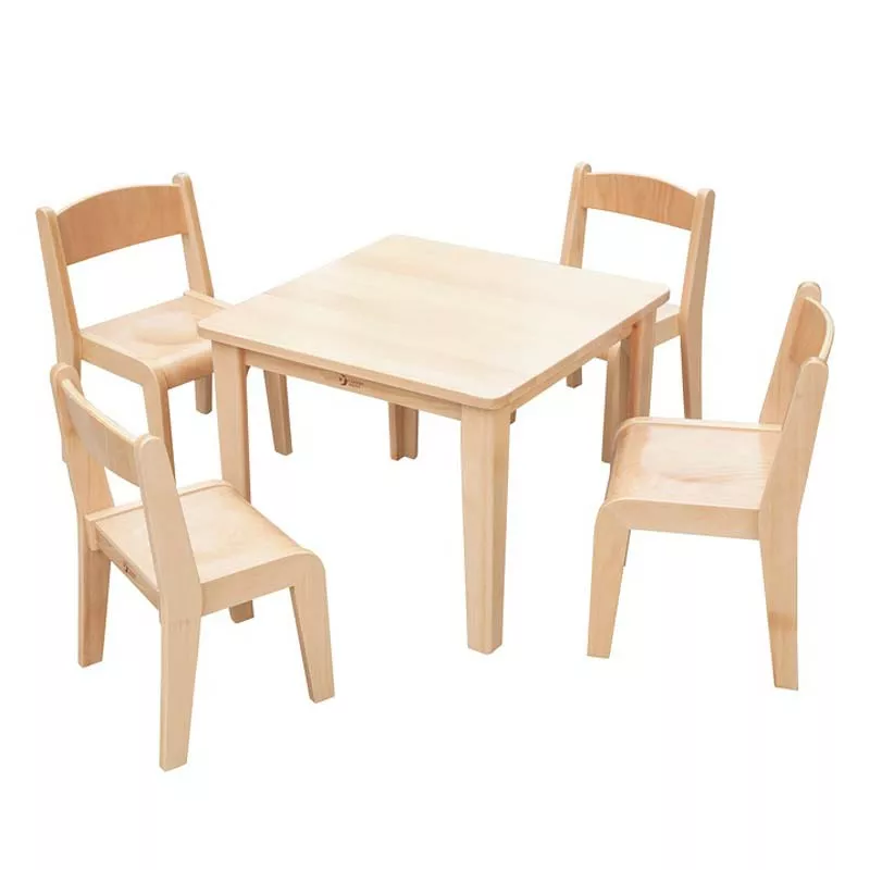 Small square wooden table for a children's center