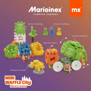 Mini waffle builder "City Center" - Garbage truck 148 pieces