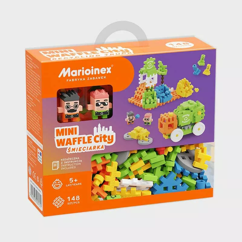 Mini waffle builder "City Center" - Garbage truck 148 pieces