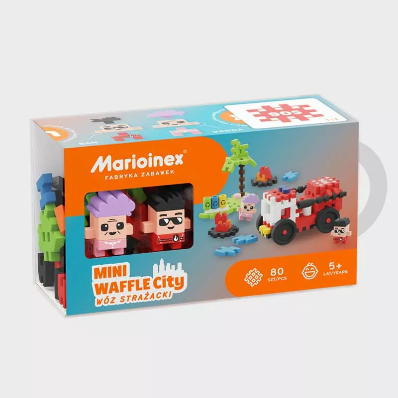 Mini waffle constructor "City Center" - Fire truck 80 pieces
