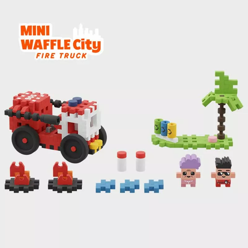 Mini waffle constructor "City Center" - Fire truck 80 pieces